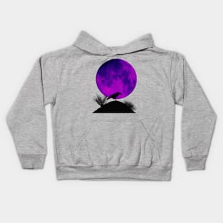 Raven and full moon Kids Hoodie